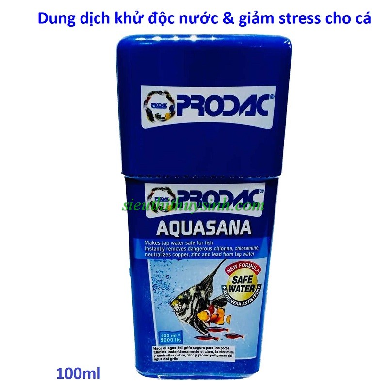 Prodac Aquasana - khử độc nước & giảm stress cho cá - 100ml