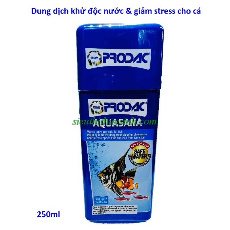 Prodac Aquasana - khử độc nước & giảm stress cho cá - 250ml